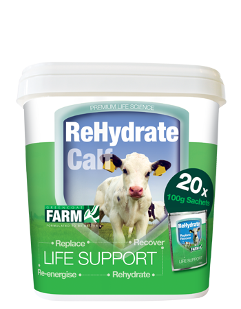 ReHydrate Calf is an aid to the stabilisation of water and electrolyte
balance, when at risk of, during periods of or recovery from digestive disturbance